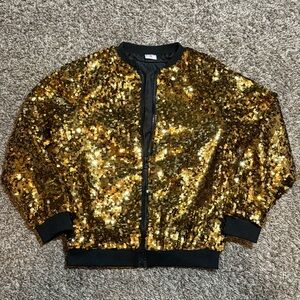 Fabkids Gold Sequin Jacket Size Small EUC
